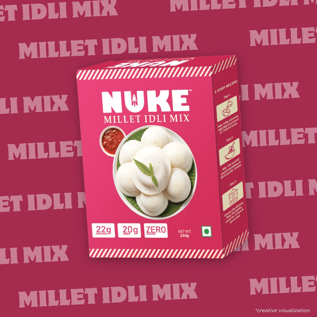 NUKE Millet Idli Mix | 22g Protein | 20g Fiber | Zero Added Sugar