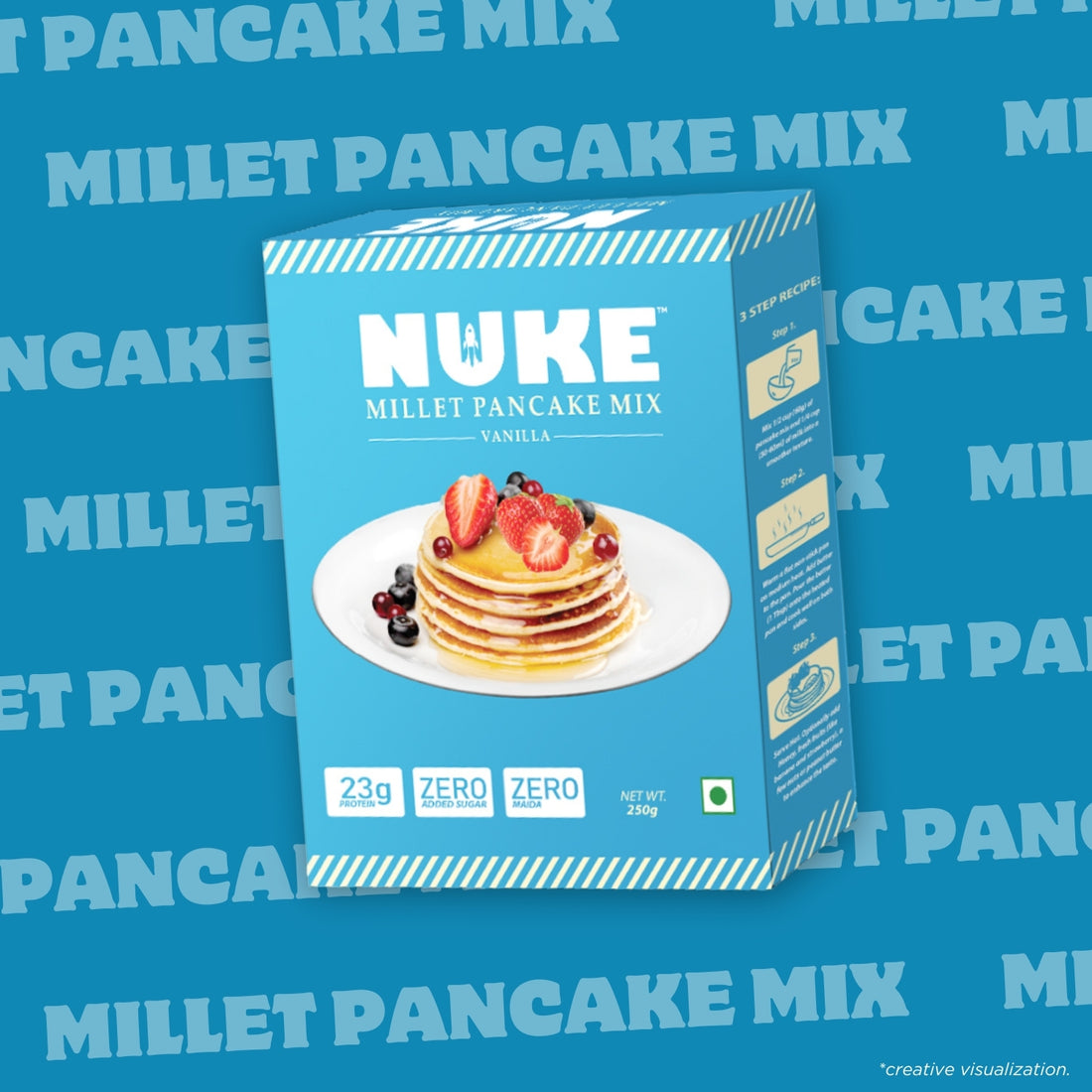 NUKE Millet Vanilla Pancake Mix | 23g Protein | Zero Added Sugar | Zero Maida