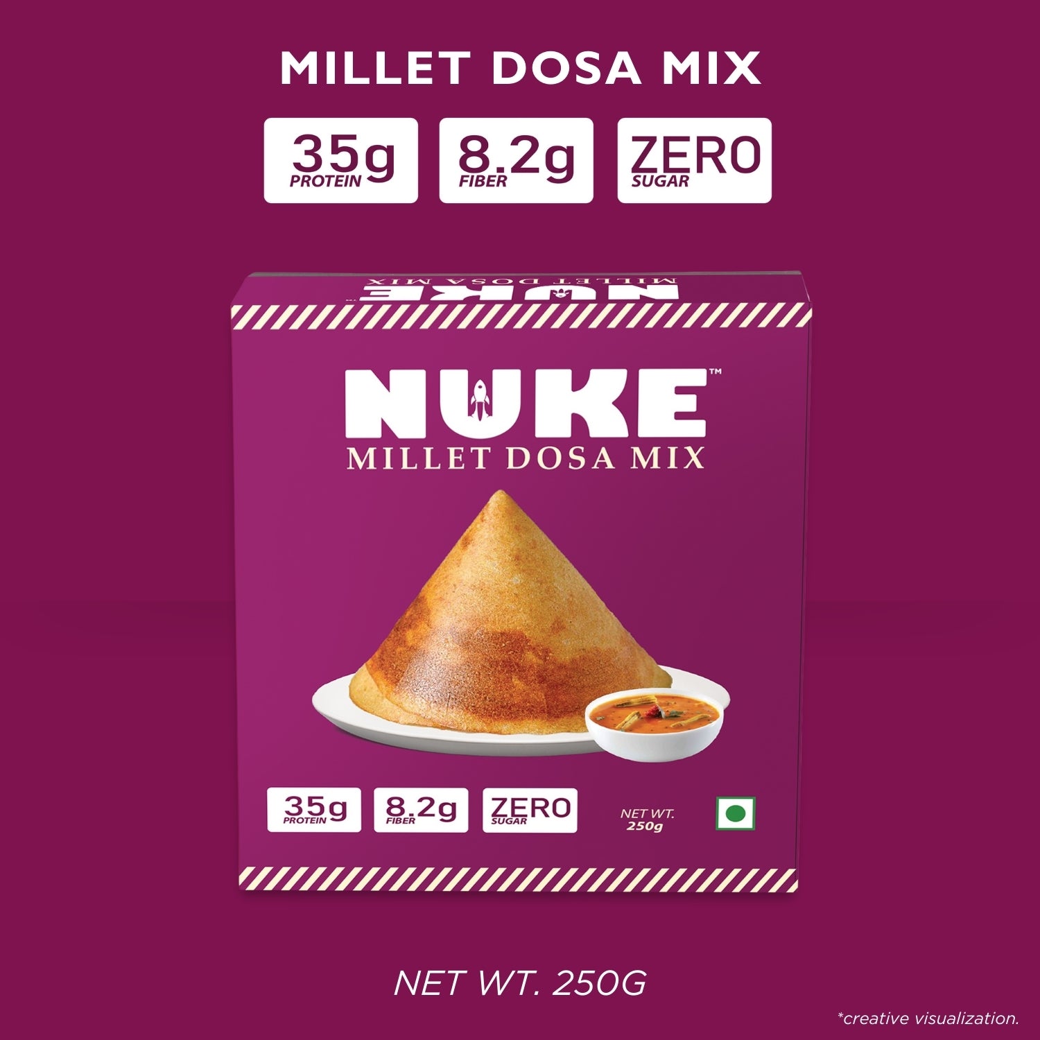 NUKE Millet Dosa Mix | 35g Protein | 8.2g Fiber | Zero Sugar