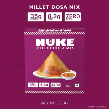 NUKE Millet Dosa Mix | 35g Protein | 8.2g Fiber | Zero Sugar