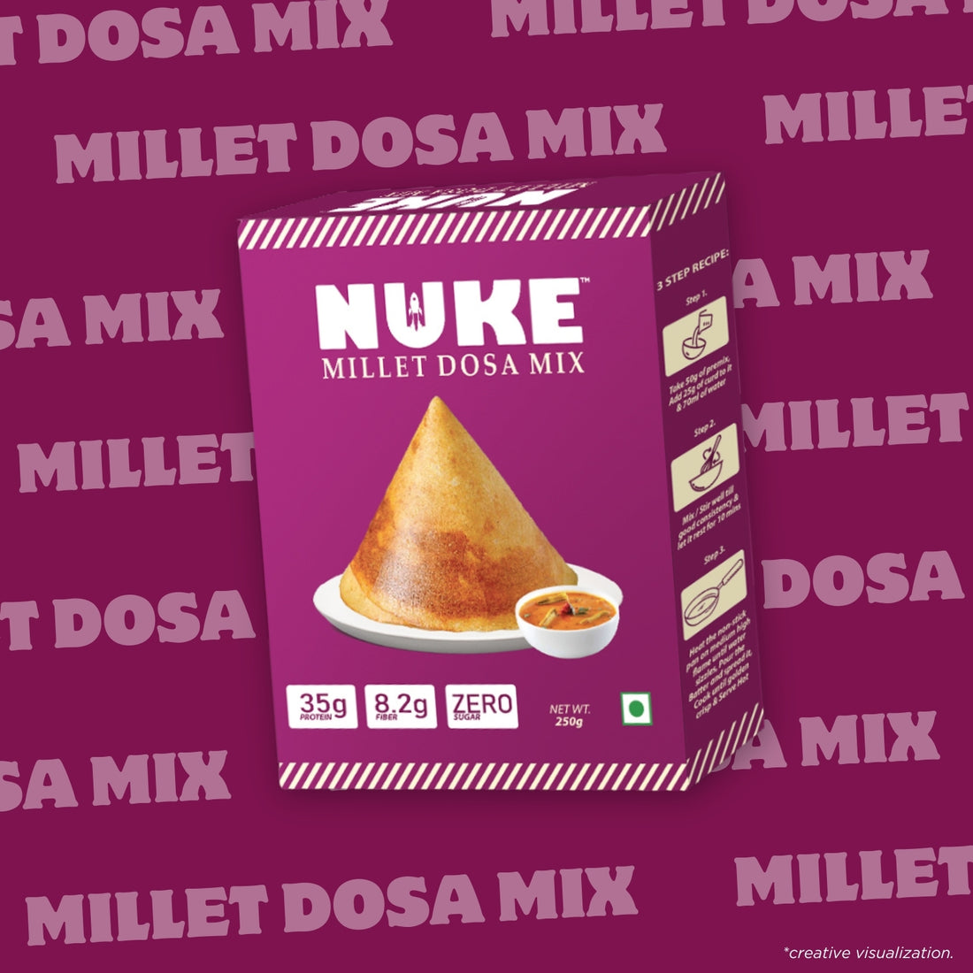 NUKE Millet Dosa Mix | 35g Protein | 8.2g Fiber | Zero Sugar
