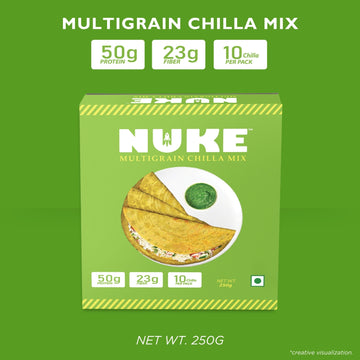 NUKE Multigrain Chilla Mix | 50g Protein | 23g Fiber | 10 Chilla Per Pack