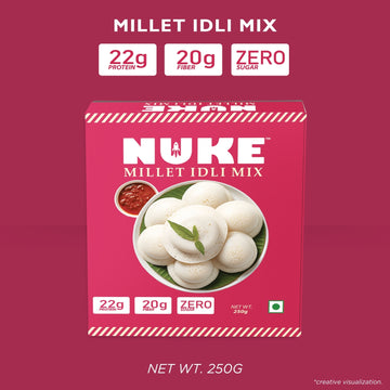 NUKE Millet Idli Mix | 22g Protein | 20g Fiber | Zero Added Sugar
